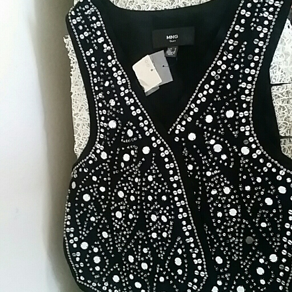 Beaded MnG suit vest